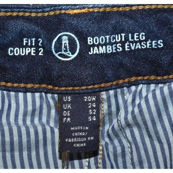 Lands' End Ladies Plus 20W Blue Jeans Fit 2 Boot Leg Stretch Denim Casual - Picture 8 of 10